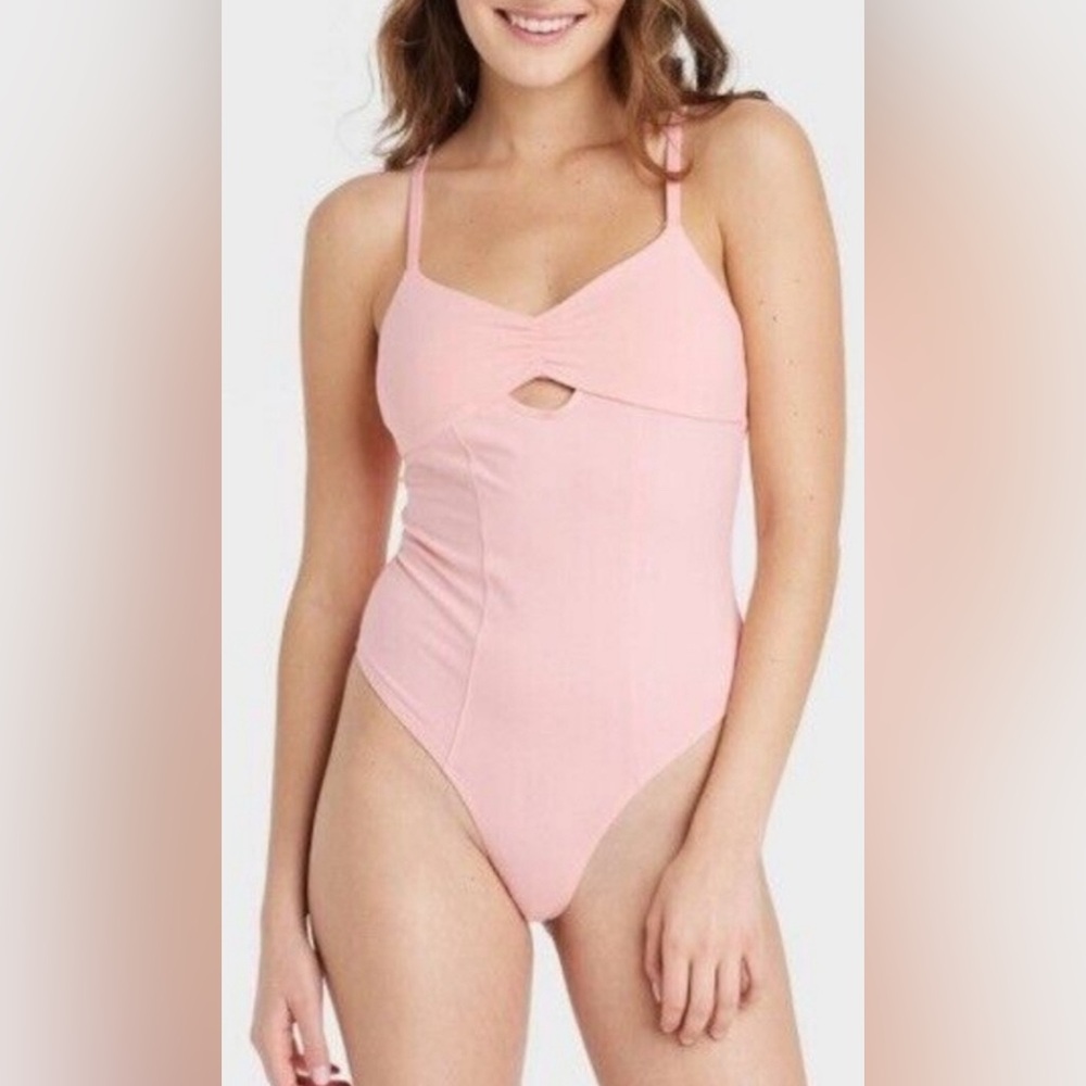 NWT Colsie Balletcore Strappy Thong Bodysuit in Light Pink - Size S